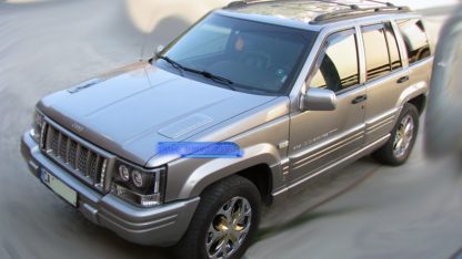 Φανάρια εμπρός angel eyes για Jeep Grand Cherokee (1993-1998) - μαύρα , με λάμπες (Η1) - σετ 2τμχ.