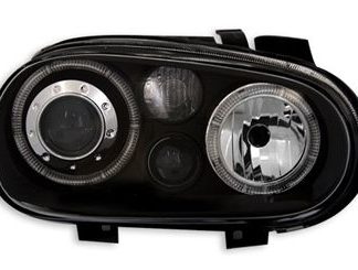 Φανάρια εμπρός angel eyes για Vw Golf IV R32 - μαύρα , χωρίς λάμπες (Η7) - σετ 2τμχ.