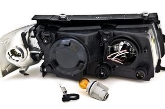 Φανάρια εμπρός για Vw Passat B5 (1997-2000) - μαύρα , χωρίς λάμπες (Η4) - σετ 2τμχ.