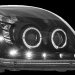 Φανάρια εμπρός led / angel eyes για Toyota Land Cruiser 120 (2003-2009) - chrome , με λάμπες (Η1) - σετ 2τμχ.