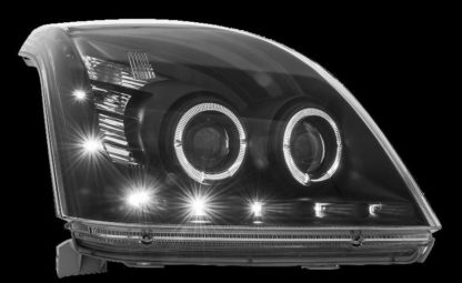 Φανάρια εμπρός led / angel eyes για Toyota Land Cruiser 120 (2003-2009) - chrome , με λάμπες (Η1) - σετ 2τμχ.