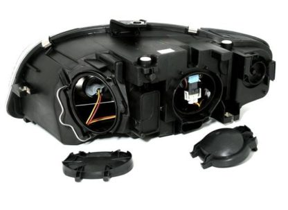 Φανάρια εμπρός led για Audi A4 B7 (2004-2008) - chrome , με λάμπες (Η1) - σετ 2τμχ.