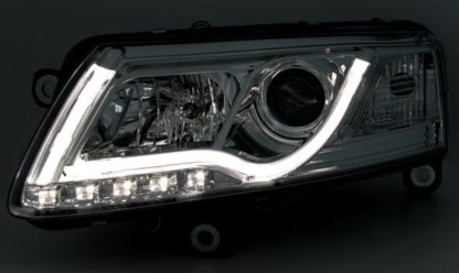 Φανάρια εμπρός led lightbar για Audi A6 C4 (2004-2008) - chrome , χωρίς λάμπες (Η7) - σετ 2τμχ.