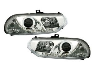 Φανάρια εμπρός led για Alfa Romeo 156 (1997-2003) – chrome , με λάμπες (Η1) – σετ 2τμχ.