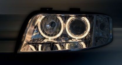 Φανάρια εμπρός angel eyes για Audi A6 (1997-2001) / Allroad 1999-2005 - chrome , χωρίς λάμπες (Η7) - σετ 2τμχ.
