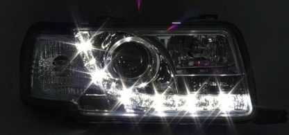 Φανάρια εμπρός led για Audi 80 (1991-1994) - chrome , με λάμπες (Η1) - σετ 2τμχ.