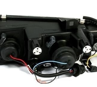 Φανάρια εμπρός angel eyes για BMW E36 (1991-1999) 4d sedan - black , με λάμπες (Η1) - σετ 2τμχ.