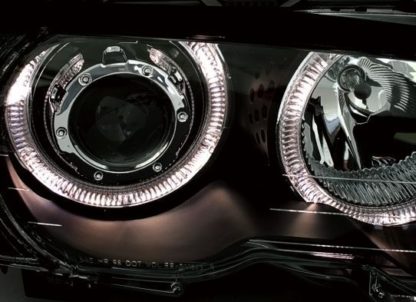 Φανάρια εμπρός angel eyes με CCFL για BMW E46 sedan (1998-2001) - chrome , με λάμπες (Η1) - σετ 2τμχ.