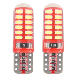 T10 W5W 12V W2,1x9,5d ΛΕΥΚΟ 5.600K 24SMDx3014 ΣΙΛΙΚΟΝΗΣ (ΚΑΡΦΩΤΟ - CAN-BUS) 2ΤΕΜ.