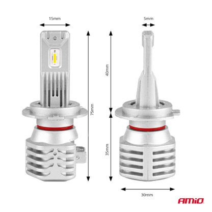 ΛΑΜΠΕΣ LED H7 10-16V 40W 6.500K 4400lm (ΨΥΚΤΡΑ) X1 AMIO - 2ΤΕΜ.