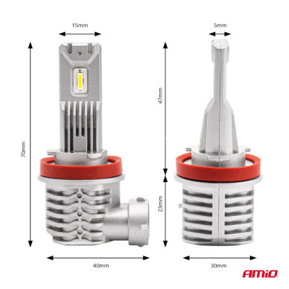 ΛΑΜΠΕΣ LED H8/Η9/Η11 10-16V 40W 6.500K 4400lm (ΨΥΚΤΡΑ) X1 SERIES AMIO - 2ΤΕΜ.