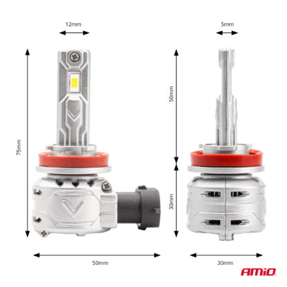 ΛΑΜΠΕΣ LED H8/Η9/Η11 10-16V 72W 6.500K 7920lm CAN-BUS (ΑΝΕΜΙΣΤΗΡΑΚΙ) X2 SERIES AMIO - 2ΤΕΜ.