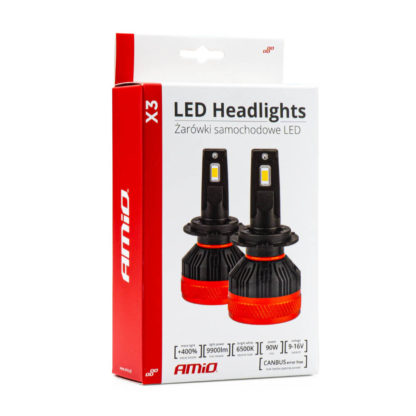 ΛΑΜΠΕΣ LED H1 9-16V 92W 6.500K 9900lm CANBUS ΜΕ ΑΝΕΜΙΣΤΗΡΑΚΙ X3 SERIES AMIO - 2ΤΕΜ.