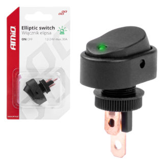 ΔΙΑΚΟΠΤΗΣ ON/OFF 3 ΕΠΑΦΩΝ ΜΕ LED ΠΡΑΣΙΝΟ 12/24V Φ12mm 30A ΜΕ ΣΠΕΙΡΩΜΑ ΟΒΑΛ ΑΜΙΟ - 1 ΤΕΜ.