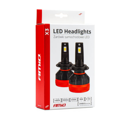 ΛΑΜΠΕΣ LED H15 9-16V 90W 6.500K 9900lm CANBUS ΜΕ ΑΝΕΜΙΣΤΗΡΑΚΙ X3 SERIES AMIO - 2ΤΕΜ.