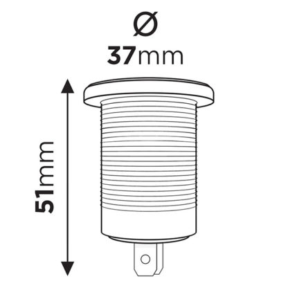 Σταθερή Θύρα Φόρτισης Usb Amio (02853) Με 2 Υποδοχές 12V & 24V Και Καπάκι 1Τμχ