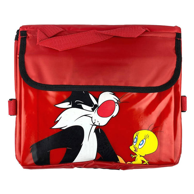 Τσάντα Οργάνωσης Πορτ-Παγκάζ Αυτοκινήτου Πτυσσόμενη Με Φερμουάρ Και Τσέπες Looney Tunes Sylvester & Tweety Κόκκινη-Μαύρη 30x39x24cm 1 Τεμάχιο