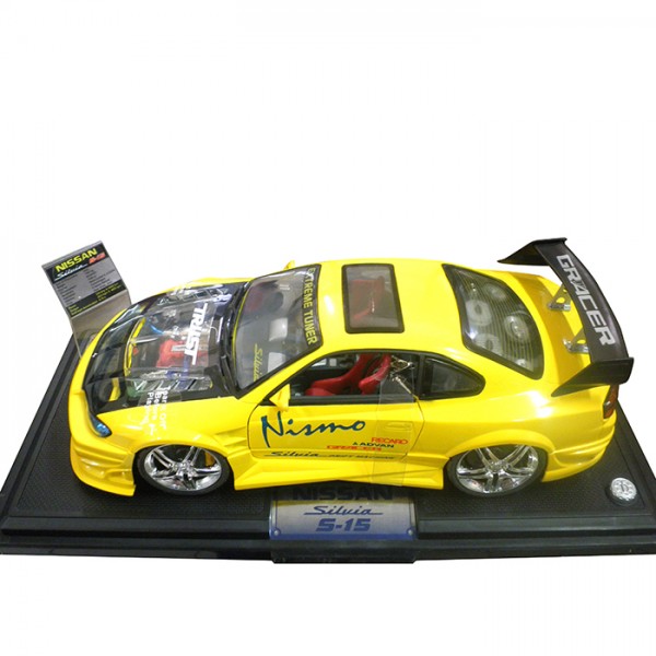 ΜΙΝΙΑΤΟΥΡΑ ΑΥΤΟΚΙΝΗΤΟΥ ΜΕΤΑΛΛΙΚΗ NISSAN SILVIA S-15 1:12 ΚΙΤΡΙΝΗ ΜΕ ΦΩΤΑ SIMONI RACING - 1 TEM.