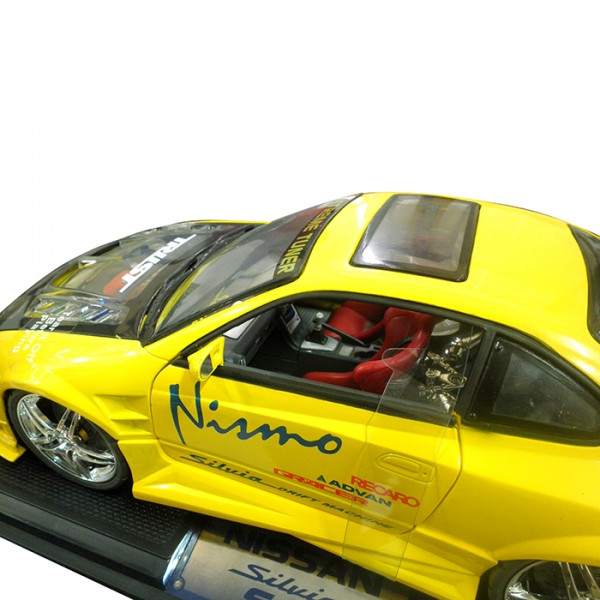 ΜΙΝΙΑΤΟΥΡΑ ΑΥΤΟΚΙΝΗΤΟΥ ΜΕΤΑΛΛΙΚΗ NISSAN SILVIA S-15 1:12 ΚΙΤΡΙΝΗ ΜΕ ΦΩΤΑ SIMONI RACING - 1 TEM.