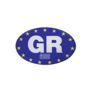Αυτοκόλλητο Σήμα "GR – Ελληνική Σημαία" Οβάλ Σμάλτο  9x6cm 1Τμχ