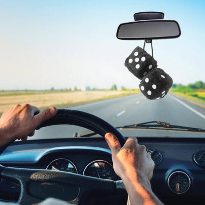 Ζάρια Κρεμαστά Διακοσμητικά Μαύρα 6x6cm 2 Τεμάχια