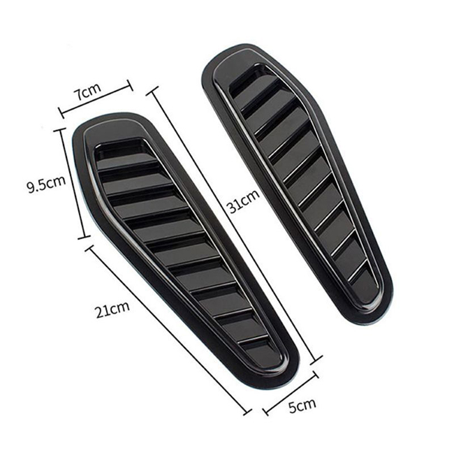 Αεραγωγοί Καπό Αυτοκόλλητοι Universal Τύπου Bmw GTR Μαύροι 33x11x1.5cm 2 Τεμάχια