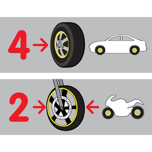 Διακοσμητικά Αυτοκόλλητα Ζάντας Πλαστικά - Χρώμιου 14-15-16 INCH