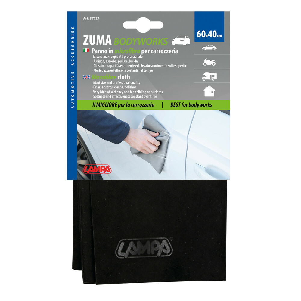 ΠΑΝΙ ΓΥΑΛΙΣΜΑΤΟΣ/ΣΤΕΓΝΩΜΑΤΟΣ ZUMA ΜΙΚΡΟΦΙΜΠΡΑ 40x60cm (ΜΑΥΡΟ ΧΡΩΜΑ) LAMPA - 1ΤΕΜ