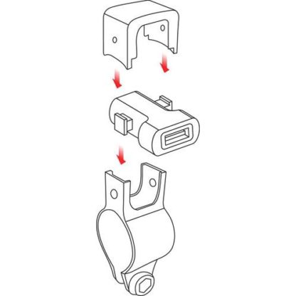 ΦΟΡΤΙΣΤΗΣ USB ΜΕ ΒΑΣΗ ΣΤΗΡΙΞΗΣ ΤΙΜΟΝΙΟΥ 12/24V 2.4A 21-32mm ΑΔΙΑΒΡΟΧΟΣ