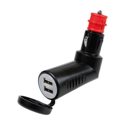 Φορτιστής Αναπτήρα με διπλό USB PLUG-IN EVO 90 μοίρες 12/24V 2,5A