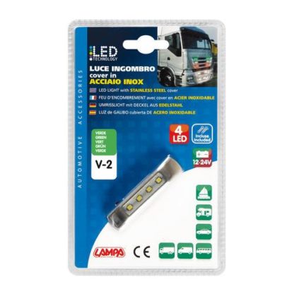 ΦΩΣ ΟΓΚΟΥ ΦΟΡΤΗΓΟΥ 4LED ΠΡΑΣΙΝΟ 12/24V 70x16x11mm ΑΔΙΑΒΡΟΧΟ 1ΤΕΜ.