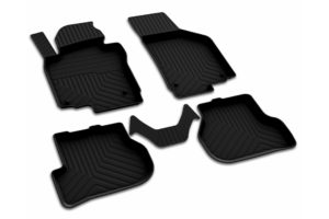 Πατάκια μαρκέ λάστιχο σε σκαφάκια μαύρα για Skoda Octavia A5 2008+ / VW Golf 5/6 / VW Jetta 2005+ S-Dizayn – 4 τεμ.