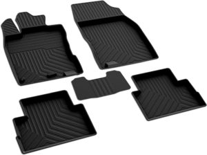 Πατάκια μαρκέ λάστιχο σε σκαφάκια μαύρα για Nissan Qashqai 2014-2020 / Renault Kadjar 2014+ S-Dizayn – 4 τεμ.