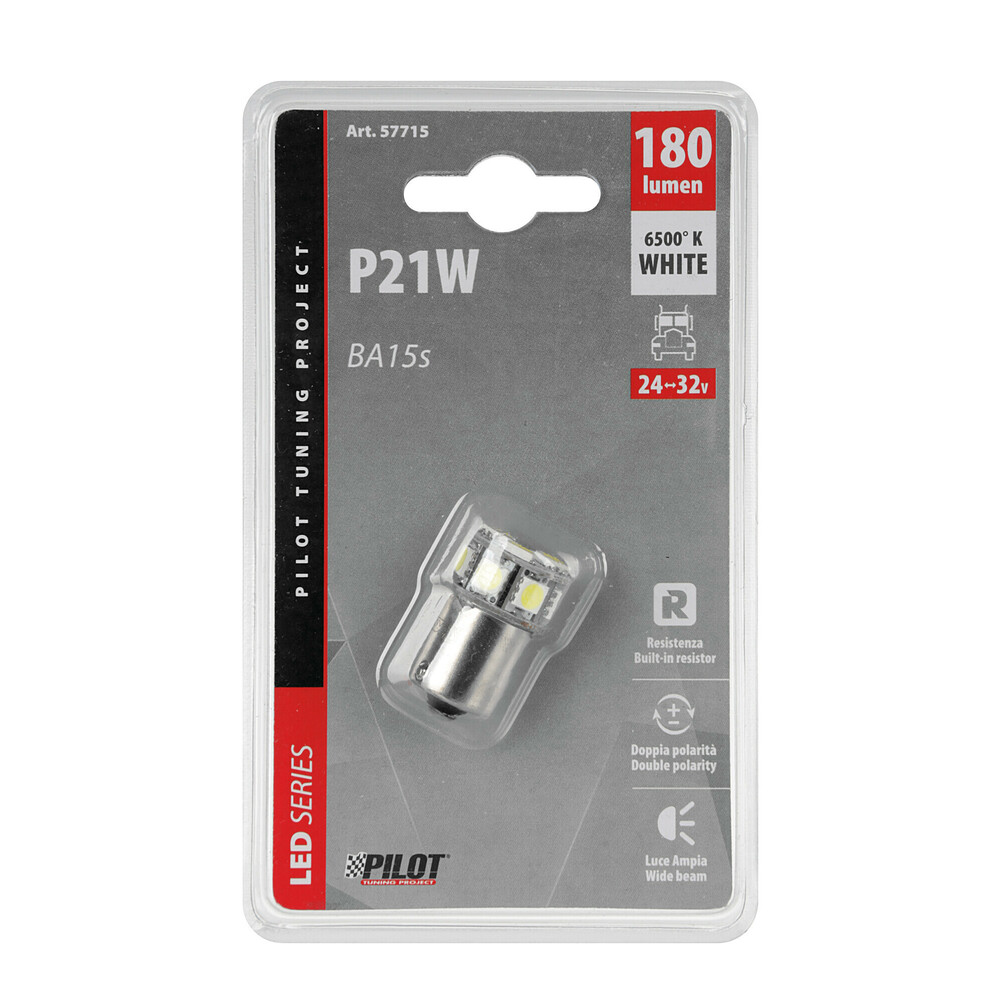 P21W 24/32V Ba15s 3,5W 180lm 10xSMDx1CHIP LED CAN-BUS (ΦΟΥΝΤΟΥΚΙ) ΛΕΥΚΟ ΔΙΑΘΛΑΣΗΣ BLISTER LAMPA - 1 TEM.