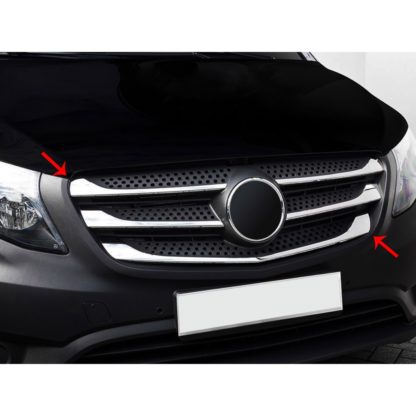 MERCEDES VITO W447 2014+ ΔΙΑΚΟΣΜΗΤΙΚΕΣ ΓΡΥΛΛΙΕΣ ΜΑΣΚΑΣ ΕΜΠΡΟΣ ΧΡΩΜΙΟ ΜΕΤΑΛΛΙΚΕΣ 5 TEM.