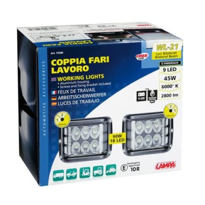 ΠΡΟΒΟΛΕΑΣ ΕΡΓΑΣΙΑΣ ΤΕΤΡΑΓΩΝΟΣ WL-21 9 CREE LED 45W 2800lm 9-32V (52x62x47 mm) ΦΩΣ ΔΙΑΘΛΑΣΗΣ 2 ΟΨΕΩΝ -2ΤΕΜ.