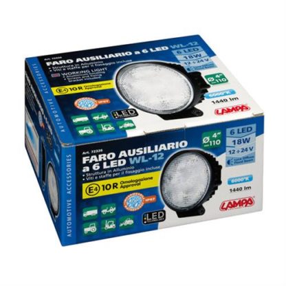 ΠΡΟΒΟΛΕΑΣ ΕΡΓΑΣΙΑΣ WL-12 18W 1440LM 12/24V ΜΕ 6 LED ΔΙΑΘΛΑΣΗΣ 6.000K (137 x 116 x 47mm) ΣΤΡΟΓΓΥΛΟΣ -1ΤΕΜ.