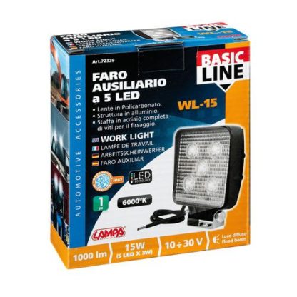 ΠΡΟΒΟΛΕΑΣ ΕΡΓΑΣΙΑΣ WL-15 5 LED 15W 10-30V (137 Χ 108 Χ 39mm) ΦΩΣ ΔΙΑΘΛΑΣΗΣ BASIC LINE - 1 ΤΕΜ.