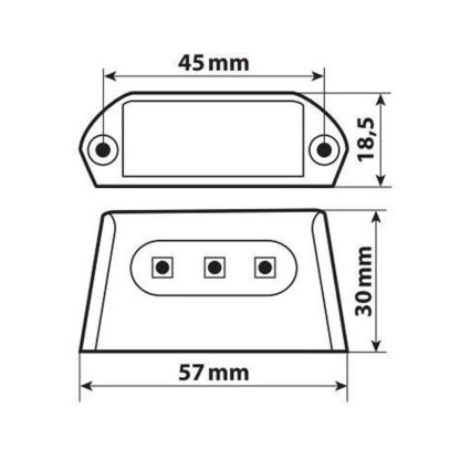 ΦΩΣ ΠΙΝΑΚΙΔΑΣ (ΠΛΑΦΟΝΙΕΡΑ) MOTO A-LON 12V 3LED SMD 57x30mm ΛΕΥΚΟ ΦΩΣ/ΜΑΥΡΟ ΧΡΩΜΑ 1ΤΕΜ