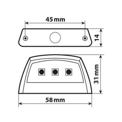 ΦΩΣ ΠΙΝΑΚΙΔΑΣ (ΠΛΑΦΟΝΙΕΡΑ) MOTO E-LON 12V 3LED SMD 58x31mm ΛΕΥΚΟ ΦΩΣ/ΜΑΥΡΟ ΧΡΩΜΑ 1ΤΕΜ