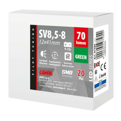 ΛΑΜΠΑΚΙΑ ΠΛΑΦΟΝΙΕΡΑΣ 9>32V SV28,5-8 2SMDx1CHIP LED 70lm CAN-BUS 12x41mm ΠΡΑΣΙΝΟ ΚΟΥΤΙ LAMPA - 20 ΤΕΜ.