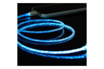 ΚΑΛΩΔΙΟ USB ΦΟΡΤΙΣΗΣ & ΣΥΓΧΡΟΝΙΣΜΟΥ MICRO USB/TYPE-C/LIGHTING ΜΕ ΜΑΓΝΗΤΙΚΗ ΥΠΟΔΟΧΗ & ΜΠΛΕ ΦΩΣ 100 cm