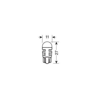 T10 W5W 12V W2,1x9,5d 150lm MEGA-LED 3 ΛΕΥΚΟ ΦΩΣ 11x27mm 2ΤΕΜ.