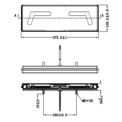 ΦΑΝΑΡΙ ΠΙΣΙΝΟ ΑΡΙΣΤΕΡΟ 12/24V 106LED 375x130mm ΜΕ ΚΑΛΩΔΙΟ AMiO - 1 ΤΕΜ.