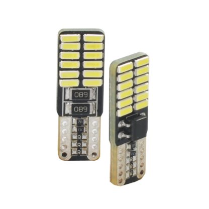 T10 W5W 12V W2,1x9,5d LED 24xSMD3014 ΛΕΥΚΟ (ΚΑΡΦΩΤΟ ΑΚΑΛΥΚΟ- CAN-BUS) 1ΤΕΜ. M-TECH