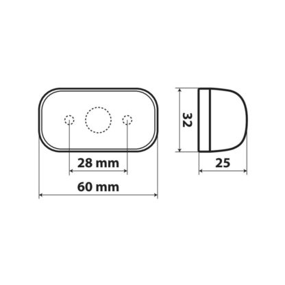 ΦΩΣ ΟΓΚΟΥ 10-30V ΜΕ 4 LED ΛΕΥΚΟ 60x32x25mm 1ΤΕΜ.