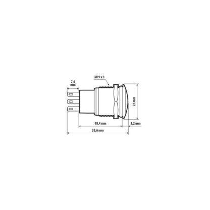 ΔΙΑΚΟΠΤΗΣ ΜΠΟΥΤΟΝ (BUTTON) 12/24V 5Amax 5PIN IP65 ON/OFF ME LED ΚΟΚΚΙΝΟ ΑΝΟΞΕΙΔΩΤΟ ΑΤΣΑΛΙ​ LAMPA - 1 TEM.