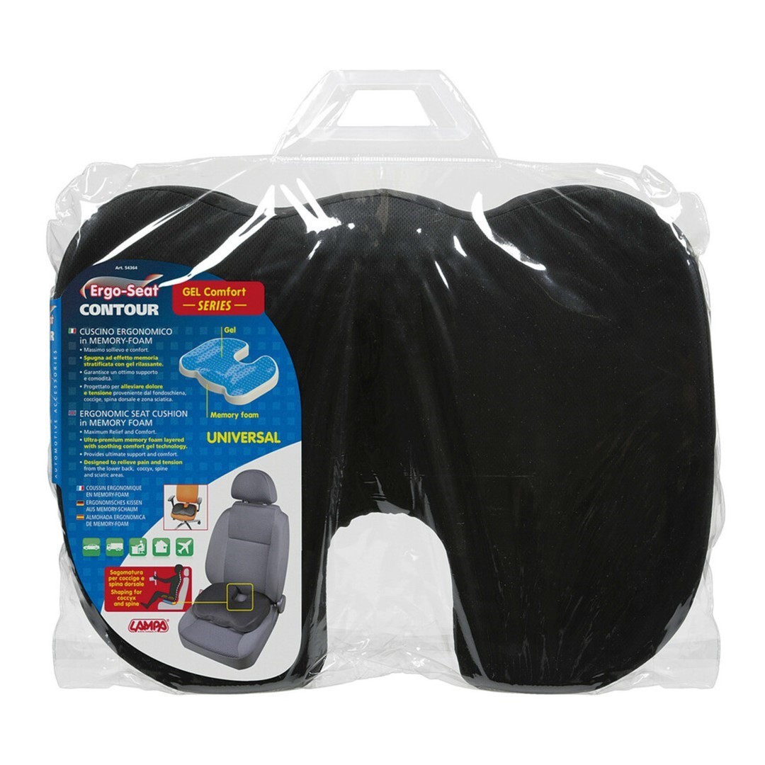 ΜΑΞΙΛΑΡΙ ΚΑΘΙΣΜΑΤΟΣ ERGO SEAT CONTOUR ΜΕ GEL ΚΑΙ ΑΦΡΟ MEMORY FOAM (ΜΑΥΡΟ) - 1 ΤΕΜ.