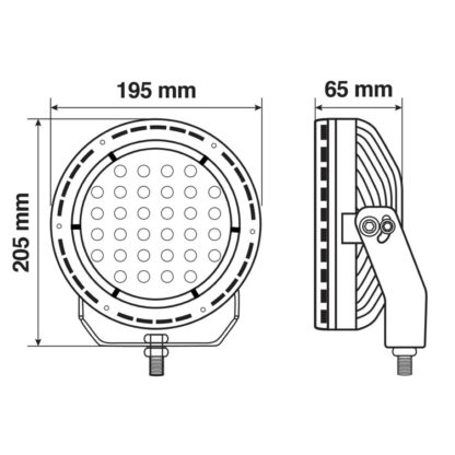 ΠΡΟΒΟΛΕΑΣ BEXTAR 10-30V 62 LED 73W 6.500Κ 6080lm ΚΑΡΦΙ ΜΕ NEON ΘΕΣΕΩΣ ΣΤΡΟΓΓΥΛΟΣ (195x205x65 mm) -1ΤΕΜ.