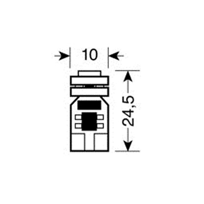 T10 W5W 12V W2,1x9,5d 20lm HYPER-LED12 ΛΕΥΚΟ 4SMDx3chips (ΚΑΡΦΩΤΟ-ΔΙΠΛΗΣ ΠΟΛΙΚΟΤΗΤΑΣ CAN-BUS) 2ΤΕΜ.